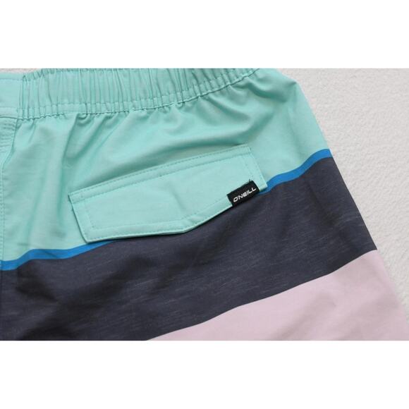 Oneill Board Shorts Athletic Striped Surf Water Stretch Mens Medium - Picture 7 of 7